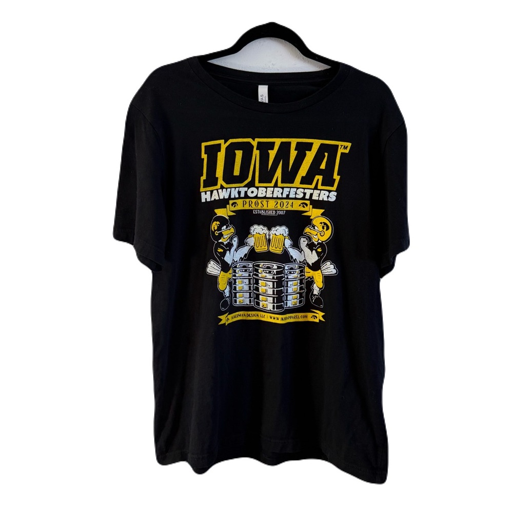 Bella Canvas Black‎ Iowa Hawktoberfesters Tee IOWA
